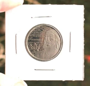 2012 Canada Quarter, Tecumseh, War of 1812, 25 cents. Circulated - Picture 1 of 2
