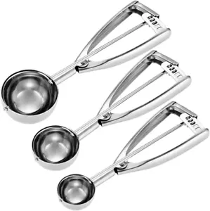 Cookie Scoop Set - Small/1 Tbsp, Medium/2 Tbsp, Large/3 Tbsp - Cookie Dough Scoo - Picture 1 of 12