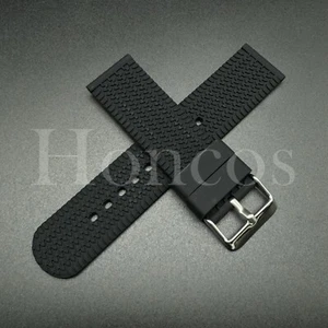 18 20 22 MM Tire Silicone Rubber Watch Band Strap quick release Fits Seiko Black - Picture 1 of 4