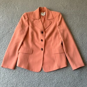 NEW Collections for Le Suit Blazer Womens 8 Orange Coral Jacket Career Preppy - Picture 1 of 16