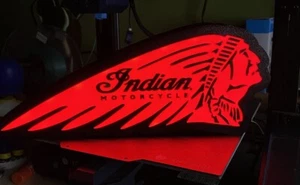 Red LED Indian Motorcycle Repair Service Bar Garage Display Desk Lightbox Sign - Picture 1 of 8