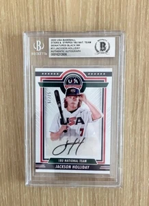 JACKSON HOLLIDAY ORIOLES SIGNED TEAM USA CARD BECKETT BAS & SLABBED - Picture 1 of 2