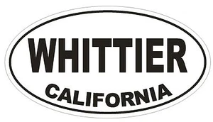 Whittier California Oval Bumper Sticker or Helmet Sticker D2837 Euro Oval - Picture 1 of 1