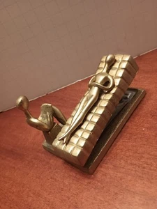 Modernist Ted Arnold The Psychiatrist "Therapy Session" Brass Stapler Gold Tone - Picture 1 of 12