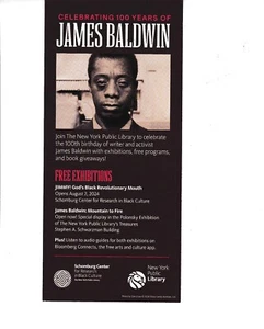 James Baldwin 9.25" x 4.25" promo ad flyer NYPL 2024 - Picture 1 of 2