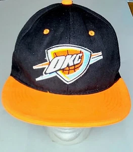Oklahoma City Thunder Snapback Hat OKC NBA Basketball Black Orange - Picture 1 of 8