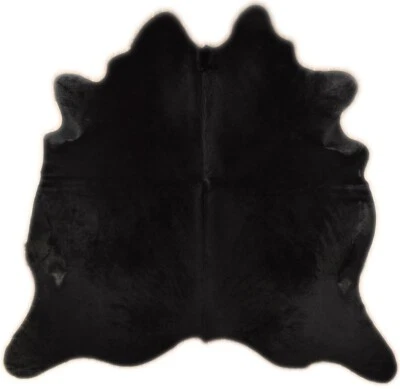 KUHFELL STIERFELL SCHWARZ GEFÄRBT ca. 200 x 180 cm RINDER FELL TEPPICH - Bild 1 von 4