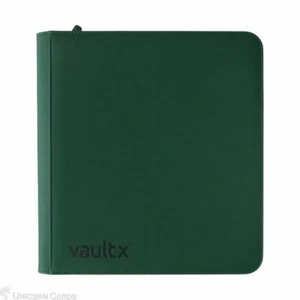 Vault X: Premium 12-Pocket Exo-Tec® Zip Binder - Forest Green : 20 Pages Album : - Picture 1 of 7
