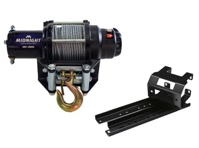 Viper 50 Ft Midnight Winch 3000 lb Steel w/ Mount For Polaris Sportsman 600 2005 - Imagem 1 de 4