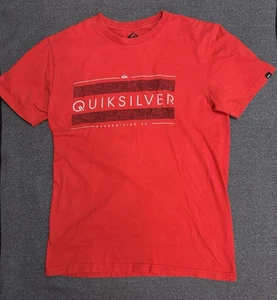 MEN’S SZ/M QUIKSILVER RED GRAPHIC LOGO T SHIRT VINTAGE STYLE - Imagen 1 de 6