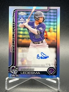 2025 Topps Pro Debut Bairon Ledesma Chrome Refractor CHROME AUTO /199 #PDC-192 - Picture 1 of 2