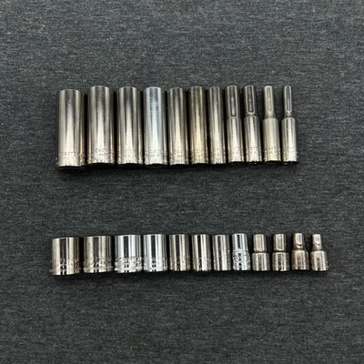 Craftsman 23pc 1/4” Drive Metric Socket Set Shallow & Deep 6 Point Made In USA - Image 1 of 4