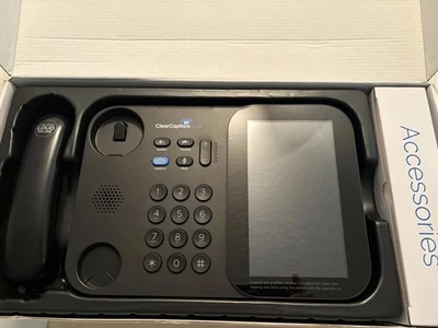 Clear Captions Blue Telephone for Hearing Impaired Amplified with Captioning - Image 1 of 4