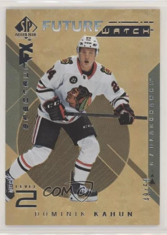 2018-19 SP Authentic Spectrum FX Bounty Gold /50 Dominik Kahun #S-72 Rookie RC - Image 1 of 2