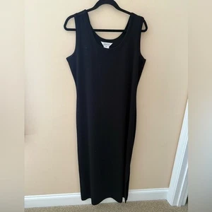 Exklusiv Misook schwarzes stretchiges geripptes Tank schwarzes Maxikleid Gr. XL - Bild 1 von 6