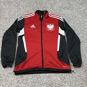 Chaqueta de fútbol vintage Adidas Polonia camiseta de fútbol para hombre roja talla pequeña - Imagen 1 de 6