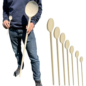 Holzlöffel Kochlöffel Holzkochlöffel Löffel klein groß Auswahl 25cm- 100cm Buche - Picture 1 of 36