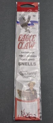 50 Packs Of 6 Eagle Claw Baitholder Snelled Hooks 139 Red Size 10 - Image 1 of 4