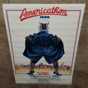AMERICATHON VTG 79 PROMO SOUNDTRACK POSTER BEACH BOYS ELVIS COSTELLO NICK LOWE  - Bild 1 von 23