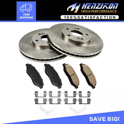 Kit de rotores de freno de disco delanteros y pastillas de freno de cerámica para Honda Pilot 2003-2008 Foto 1 de 4