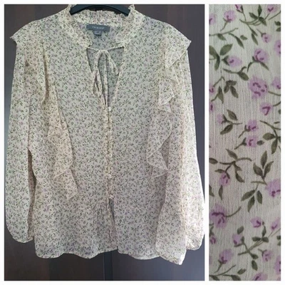 Primark Atmosphere Size 16 EUR 44 Blouse Top Small Ditsy Floral Flower Pattern  - Image 1 of 4