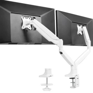 VIVO White Dual Ultrawide 40" Computer Monitor Desk Mount with Pneumatic Spring - Picture 1 of 8