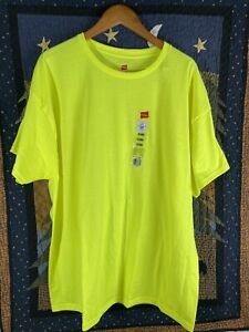 Set Of Two Hanes Neon Yellow Construction T-Shirts Size 2 XL Never Worn