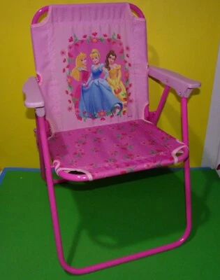 Nuevo con Etiqueta Disney Princesa Jardín Patio Plegable Interior Exterior Silla Rosa Flores Foto 1 de 4