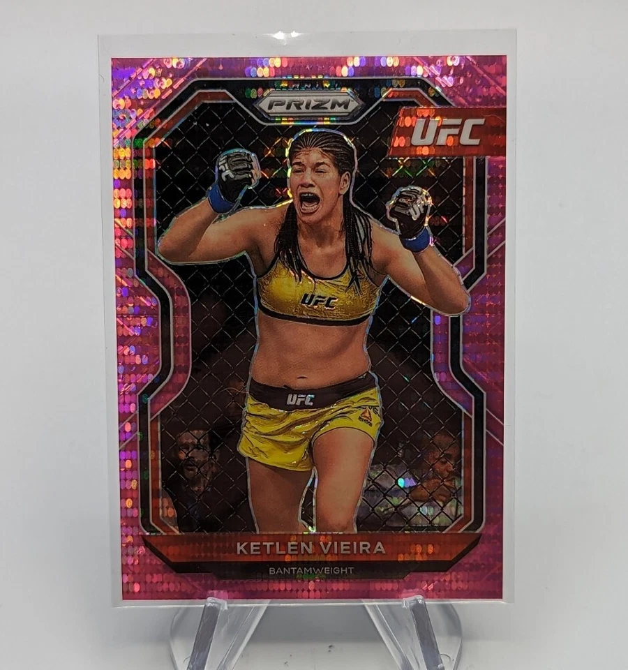 Ketlen Vieira 2021 Panini Prizm UFC #85 Pink Pulsar SP #d/42 Debut Edition - Image 1 of 2