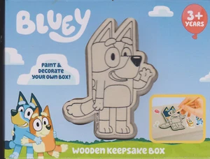 Hammerbarn BLUEY WOODEN KEEPSAKE BOX Paint it yourself + Glow in Dark STICKERS - Picture 1 of 2