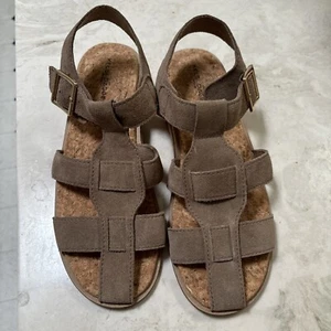 Sandalias Kelsi Dagger Brooklyn Deluxe Cuero Gamuza Tormenta Marrón Talla 9 Nuevas sin caja - Imagen 1 de 8