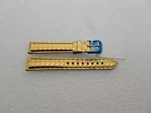 Correa de correa de reloj genuino Michele 16 mm oro Chevron NUEVO - Imagen 1 de 4