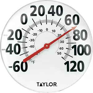 Taylor Extra Large Metal Wall Indoor Outdoor Thermometer, 18 inch - Picture 1 of 12