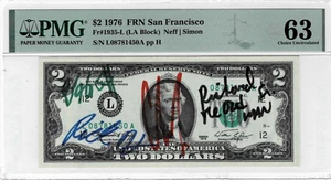 1976 $2 Federal Reserve note---Pawn Stars Autographed----PMG CU 63 - Picture 1 of 6