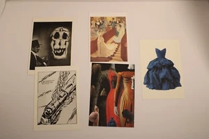 Vtg Post cards Lot (5) Raymond Pettibon Dali Kyoto Costume Christian Dior - Picture 1 of 6