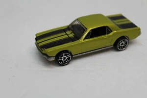 Hot Wheels 65 Ford Mustang Green Black Stripes Muscle Car Hood Opens 1983 B11 - Picture 1 of 4