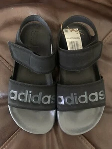 Adidas Adilette Sandals US Size Mens 5 Womens 6 Black Open Toe Beach Sandals - Picture 1 of 9