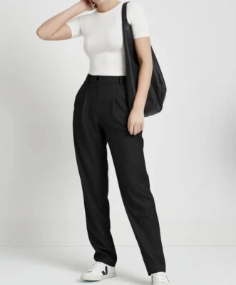 Calça plissada Marcella NYC Archie preta tamanho XXL - Imagem 1 de 4