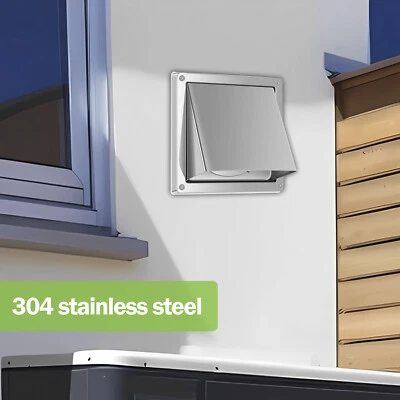 4 Inch Dryer Vent Cover 304 Stainless Steel Wall Exhaust Covers with 4 KQ - image 1 of 4