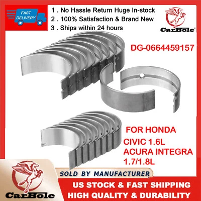 Rodamientos principales y de varilla Fit Acura Integra 1,7 L 1,8 L Honda Civic 1,6 L B16A2 B16A3 B17A1 Foto 1 de 4