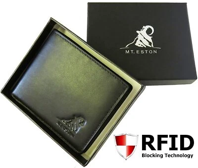 Mt. Carteira de Couro Masculina Everest RFID Bloqueio Tríplice - Preta - Imagem 1 de 4
