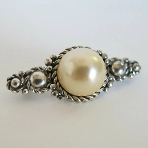 Spilla in argento sterling TH spilla da barra di perle finte 7,1 g [6038] - Foto 1 di 6