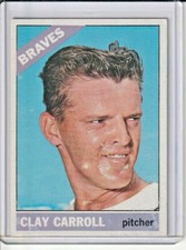 Clay Carroll Atlanta Braves 1966 Topps Baseball Card #307 (SET BREAK) (B)