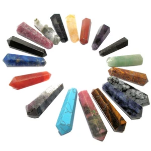 Natural Crystal DT Point Droplet Various Gemstones Handcrafted Vogel Wands - Picture 1 of 45