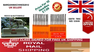REECE S2 BUTTON HOLE ORANGE EBX750 750(SC) SIZE12/80 INDUS SEWING MACHINE NEEDLE - Picture 1 of 7