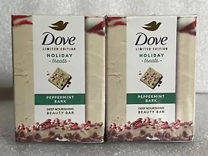 Limited Edition 2-Pack DOVE Holiday Treats Beauty Bar Soap Peppermint Bark - Picture 1 of 4
