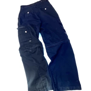 Nesi A.G Boys Cargo Pants Black Sz 12 Tactical Straight Leg Zip off Shorts - Picture 1 of 8