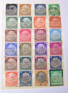 Drittes Reich Hindenburg 24 Briefmarken von 1934 (Konvolut Lot Nachlass Posten) - Bild 1 von 1