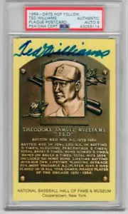Ted Williams signed Yellow HOF Plaque Postcard PSA/DNA auto Grade 9 Old Bust - Picture 1 of 1