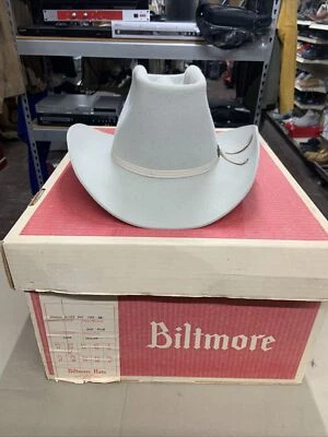 Sombrero de Vaquero Occidental Biltmore Vintage Hebilla Plateada 8X Talla 6-5/8  Foto 1 de 4